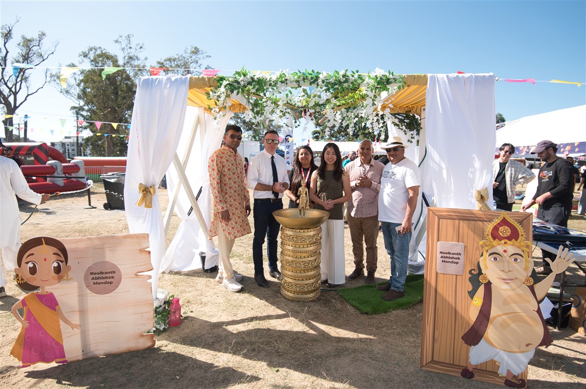 The Abhishek Mandap set up for the ceremony