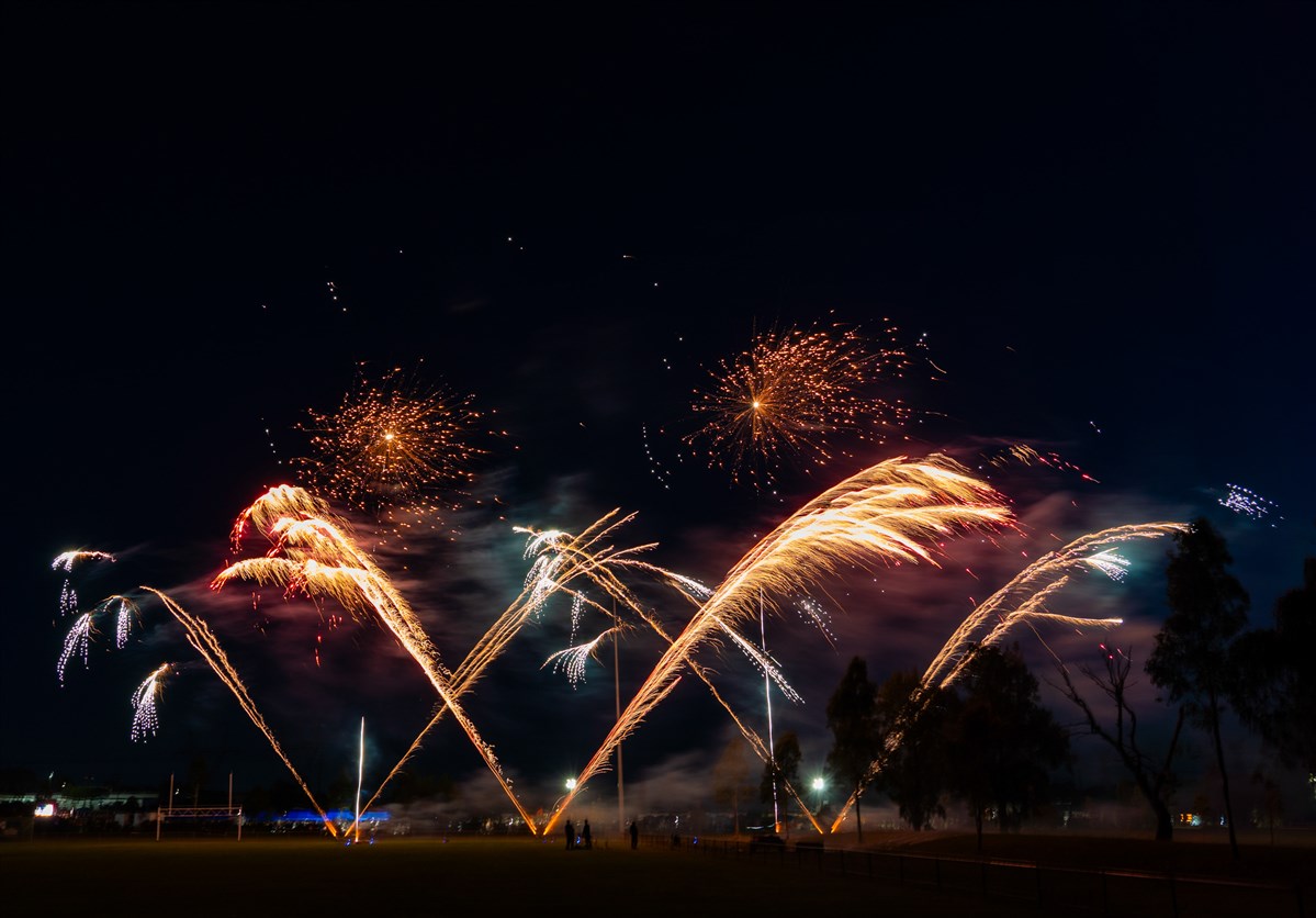 Fireworks lighting up the night sky